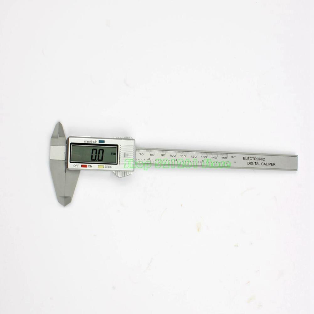 Calibrador Vernier electrónico Digital de fibra de carbono, herramienta de medición de micrómetro, cinta métrica de 1m, 150mm, 6 pulgadas, LCD,: White Caliper
