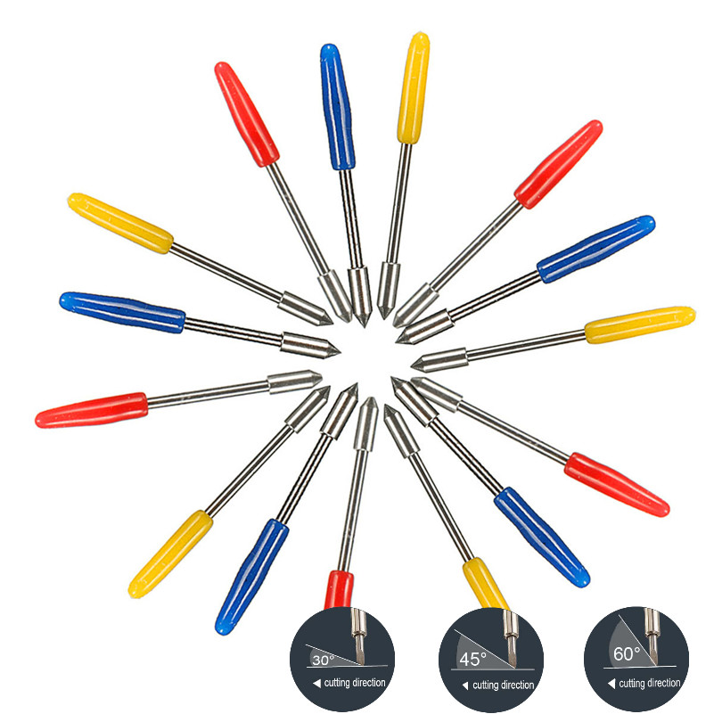 KZTech 15pcs Vinyl Cutter Engraving Machine Blades for Graphtec CB09 + 1pc High Hardness CB09U Silhouette Cameo Blade Holder