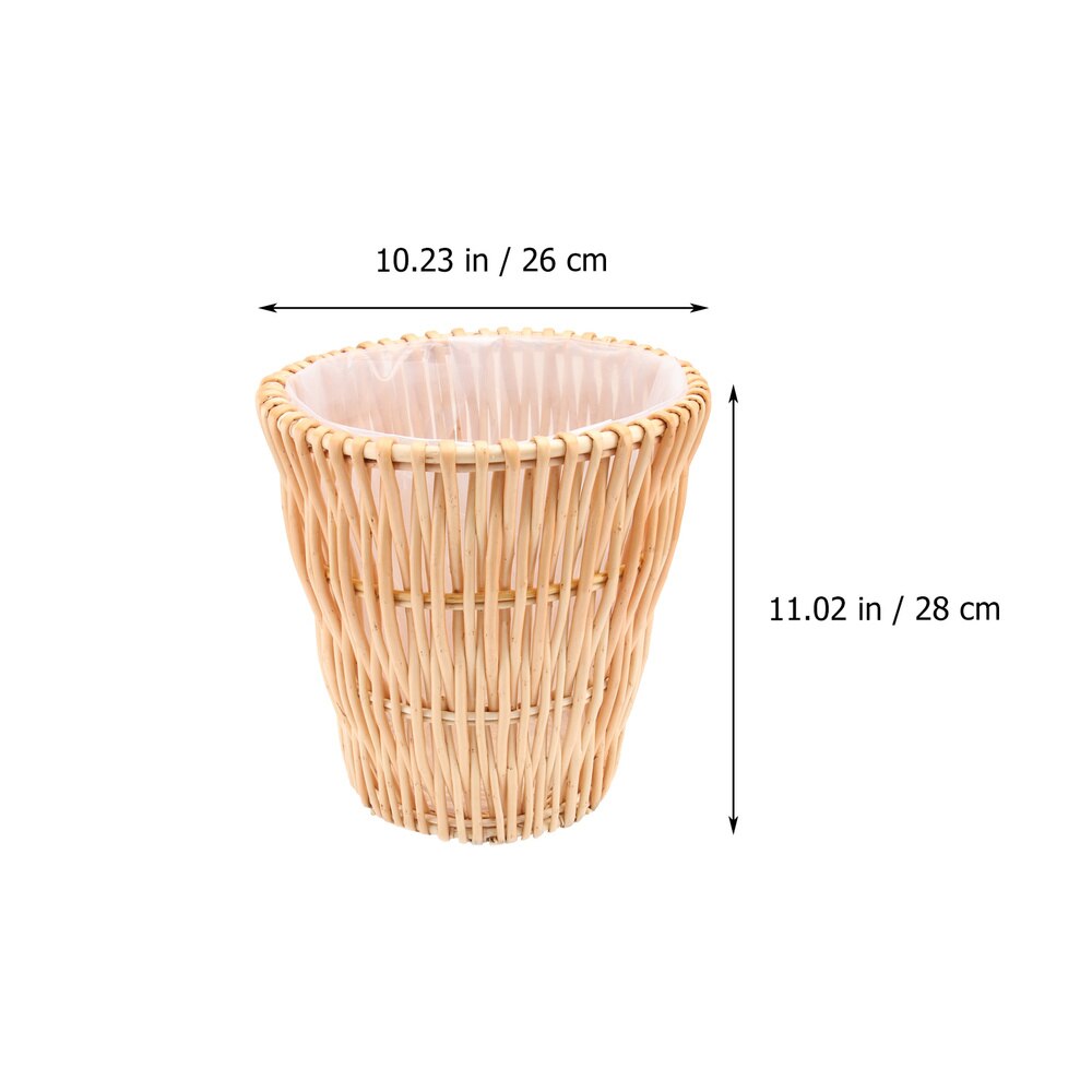 1Pc Rotan Geweven Prullenmand Geweven Prullenbak Rieten Geweven Opslag Mand