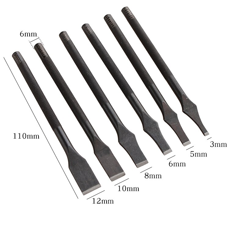 Leather Craft Tools Slot Punches 3/5/6/8/10/12mm Hole Punches Straight Punch Cutter Tools DIY Leather Craft Hand Work Tool