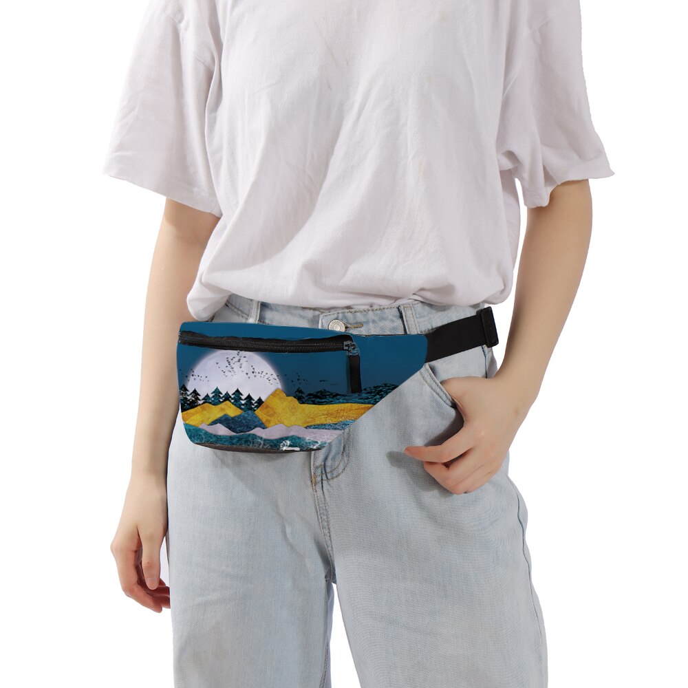 Deanfun fanny packs for kvinner naturtrykt brystveske dame midjeveske kvinner 18050
