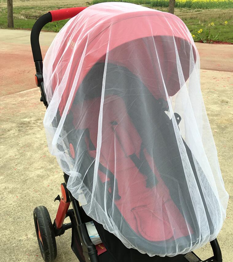 Bebê recém-nascido da criança infantil carrinho de bebê crip rede pushchair mosquito inseto rede de malha segura buggy branco