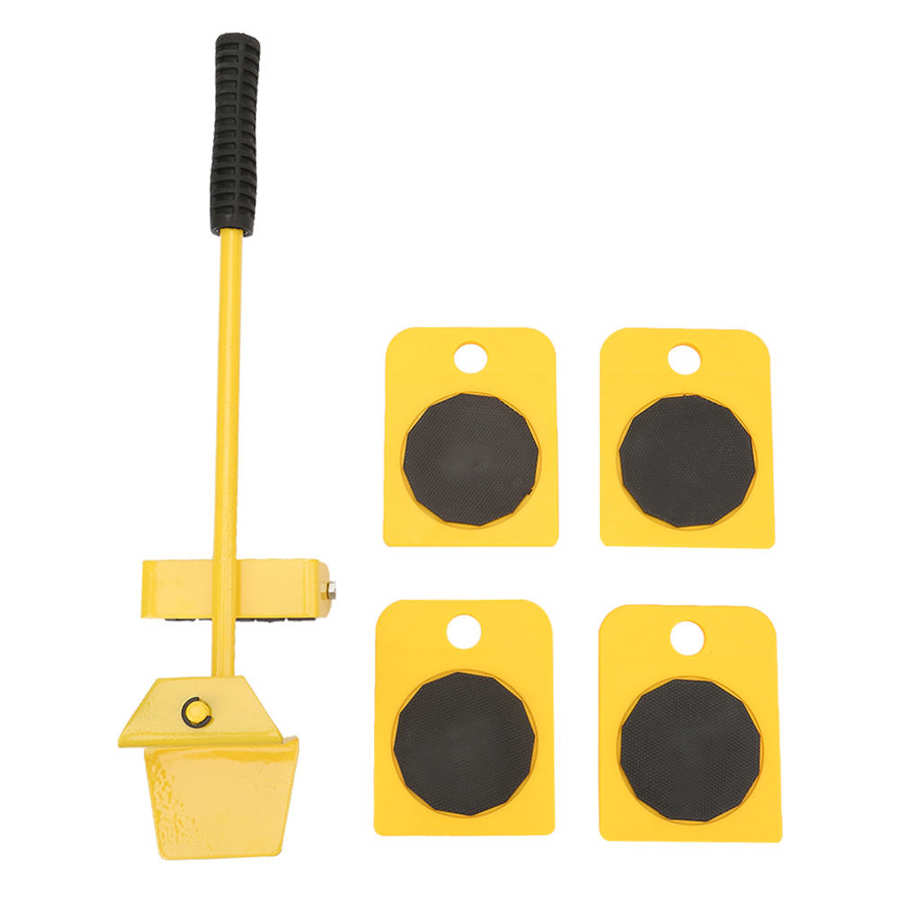 Juego de Herramientas para Mover muebles elevador de Transporte de muebles, herramientas para Mover cosas pesadas, rodillo para Mover 4 ruedas + 1 Barra de rueda, conjunto de herramientas de mano