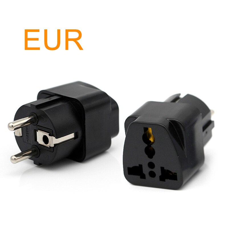 European standard conversion plug Adapter American Universal UK US AU To EU Travel Power Adapters Converter Electrical Charger: Black