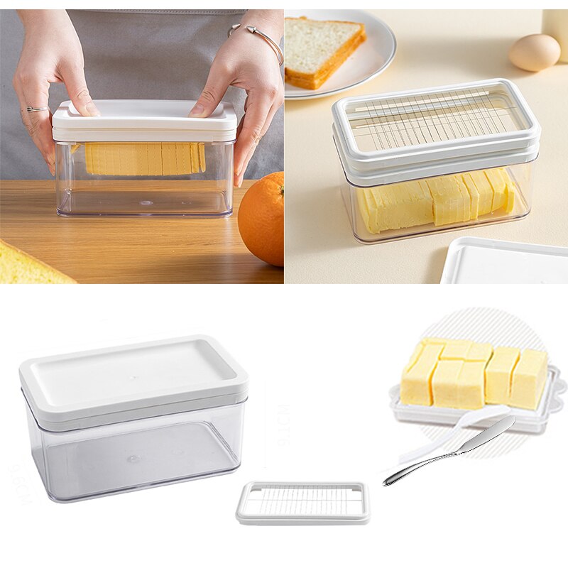 Boîte de stockage de beurre en plastique Transparent, conteneur serveur de coupe de fromage, garder le plateau de séparation séparateur de planche à fromage outils alimentaires