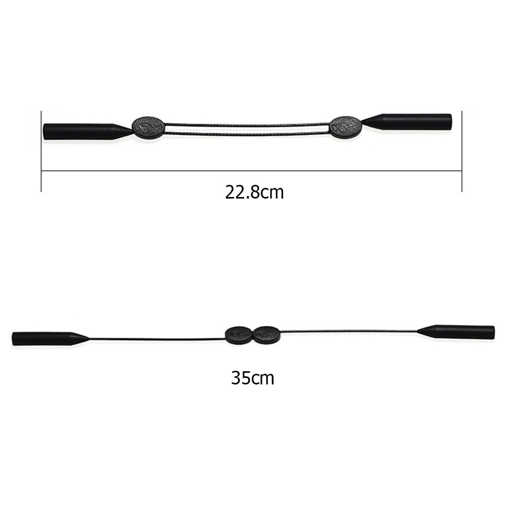 Sports anti-slip solbriller briller snore elastiske silikone briller stropper voksen briller kæde briller reb båndholder: L
