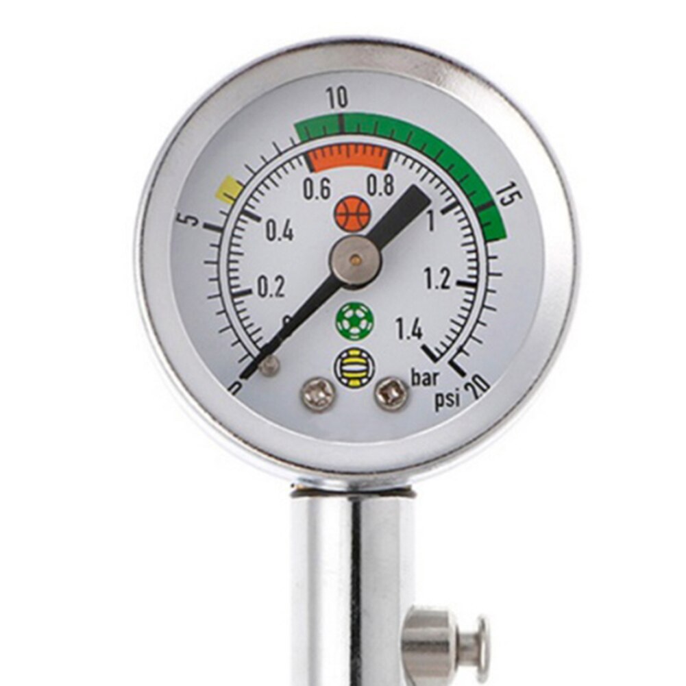 Air Meter Metalen Nauwkeurige Bal Barometer Air Pointer Test Aanpassing Voetbal Basketbal Silver Volleybal Bal Manometer