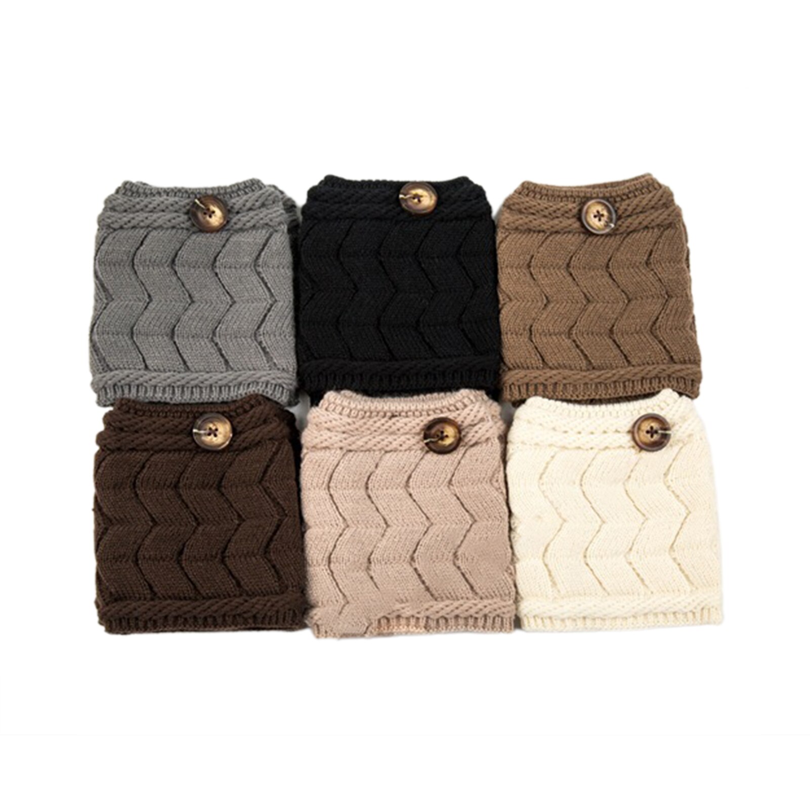 1 par de calentadores de piernas de Color liso para mujer, calentadores de piernas de punto cálidos para invierno, botas de calcetín para mujer, calentadores de piernas, chaussetes para mujer