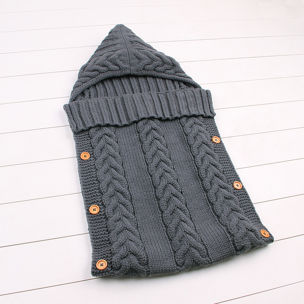 Pasgeboren Baby Winter Kinderwagen Wrap Deken Voetenzak Warm Gebreide Haak Inbakeren Anti-Kick Slaapzakken Peuter Baby Slaap Zak: 11
