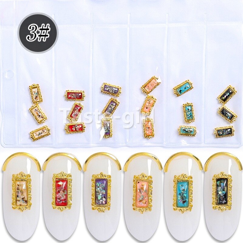 18Pcs 3d Metal Glitter Nail Art Decoraties Shell Steentjes Charmes Nagels Sieraden Accessoires Gem: Style 03