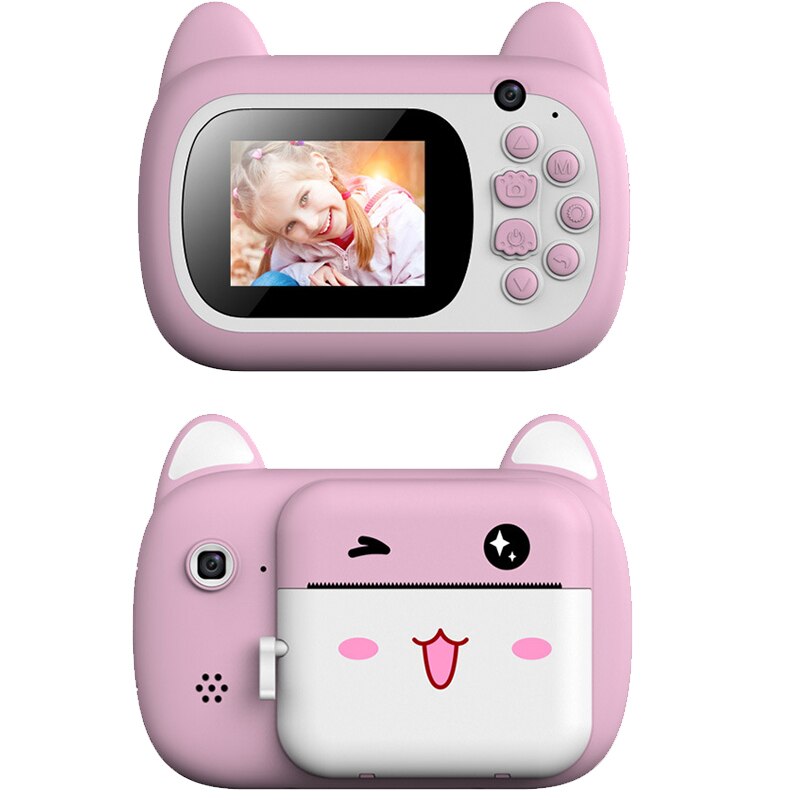 Children Digital Print Camera Instant Camera 1080P HD Photo Video Camera For Kids Cartoon Cute Camera For Child Birthday