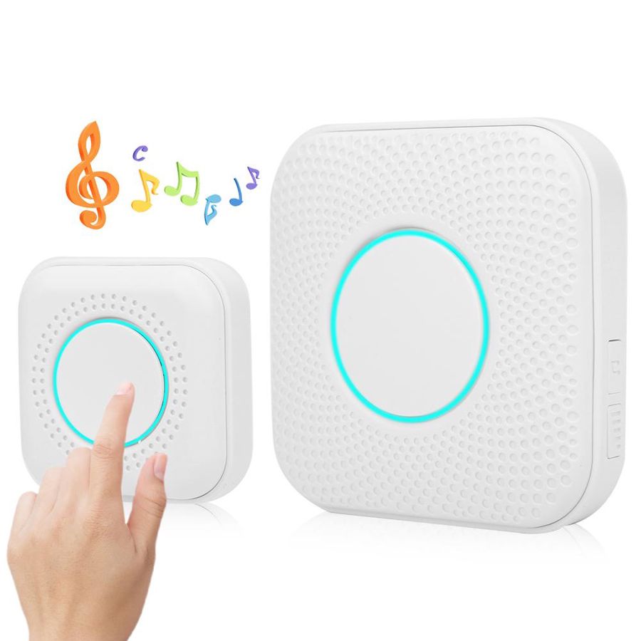Wireless Smart Music Doorbell Home Door Chime Long Distance Remote EU Plug 110-240V Remote Doorbell