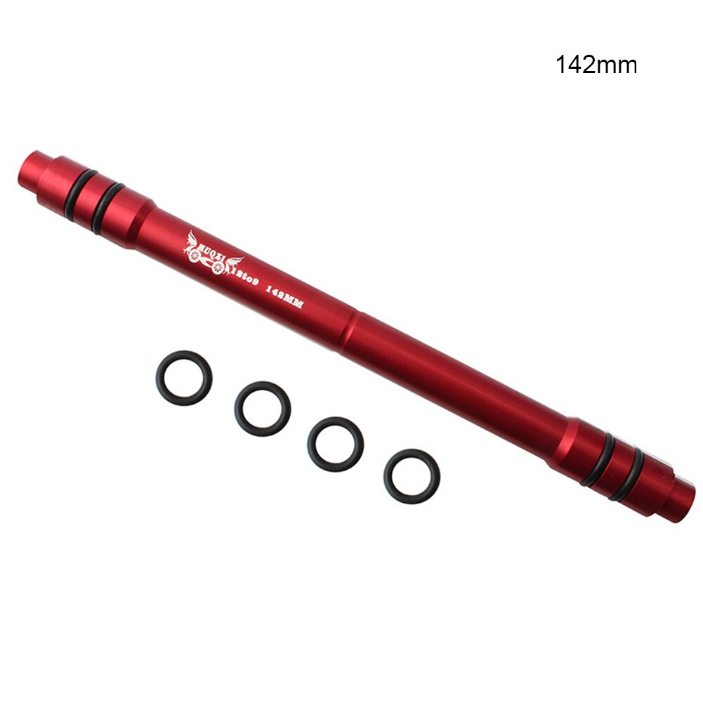 Fiets Steekas Adapter Conversie Voor Voorwiel 12Mm Steekas Hub Fit Om 9Mm Steekas Fiets hub Adapter: Red 142mm