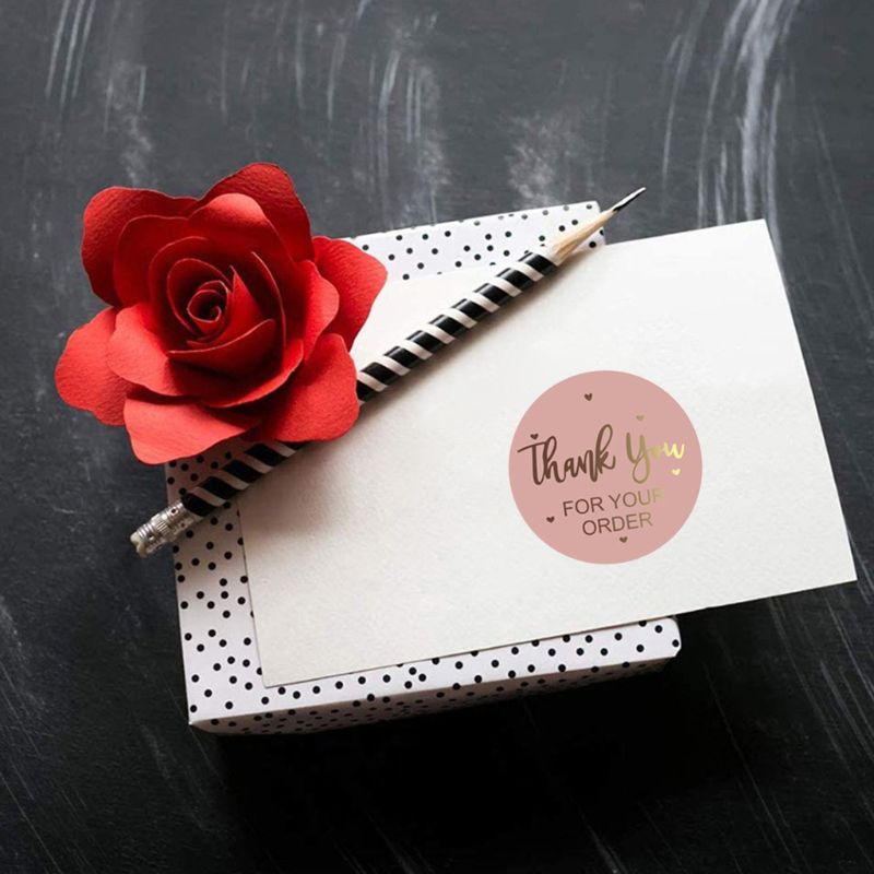 500Pcs/Roll Thank You for Your Order Stickers with... – Grandado