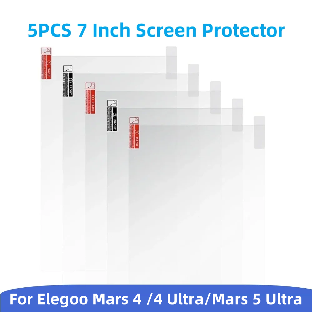 5Pcs Screen Protector For ELEGOO Mars 4/ 4 Ultra/ Mars 5 Ultra LCD Resin 3D Printers Anti Scratch Protective Film Accessories: 2.5mm / WHITE