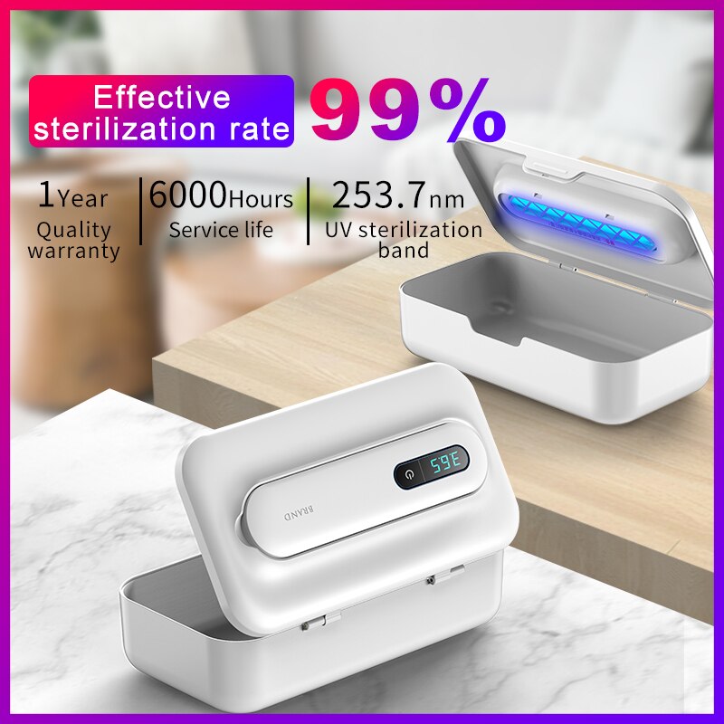 Multifunction UV Mobile Phone Sterilizer Box UVC Lamp Steriliser Disinfection Box for Mask Smartphone Accessories Makeup Tool