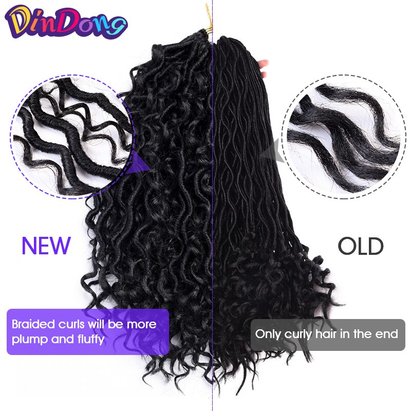 Dea Del Faux Locs Ricci Sintetici Trecce Boho uncinetto Treccia Disordinato Faux Locs Estensioni Dei Capelli Del uncinetto Della Boemia per Le Donne