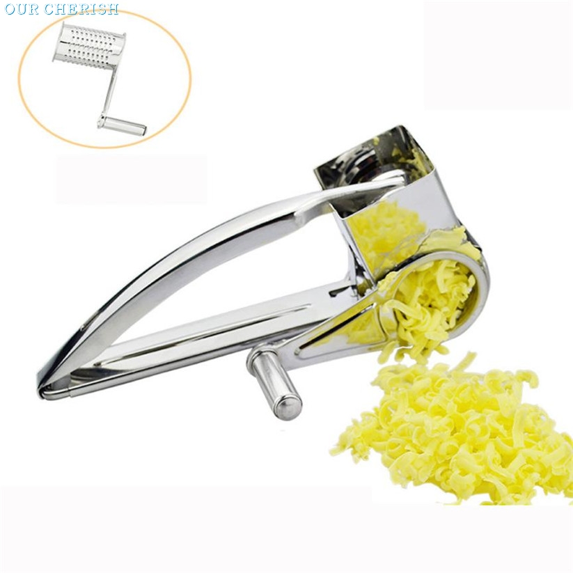 Cheese Grater Rotory with Container Stainless Steel Hand-Crank Rotary Shredder Marc23 Levert