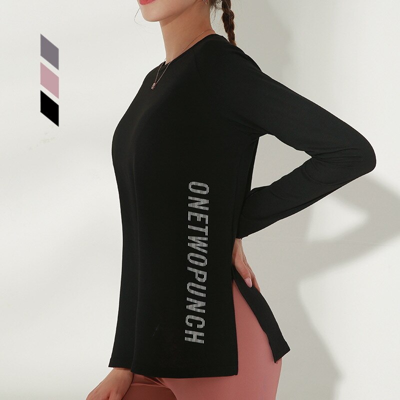La MaxPa Women's Long Sleeve Workout Shirt - Quick Dry Yoga Top - Breathable Athletic T-Shirt: Black / S