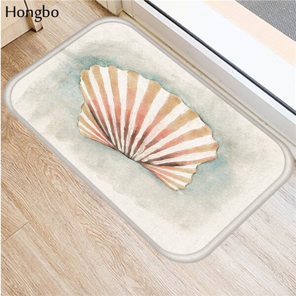 Hongbo halkskyddsmattor marint liv tryckmattor badrumsgolv kök sjöstjärna conch sjöhäst valsköldpadda mönstermattor: 32