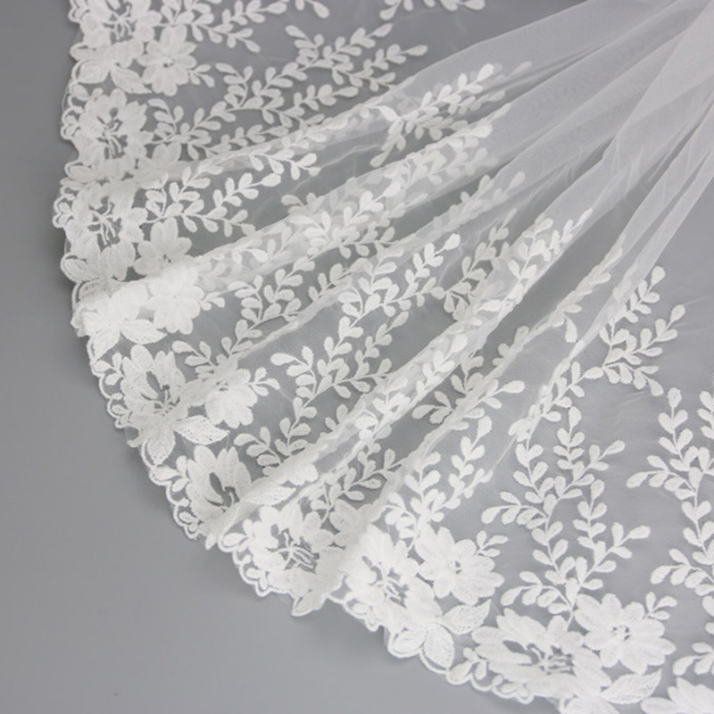 (1 Yard/lot) 30cm White Mesh Water-Soluble lace Fabric Mesh Woven Belt Clothing Accessories High Wedding Headdress DIY: WHITE