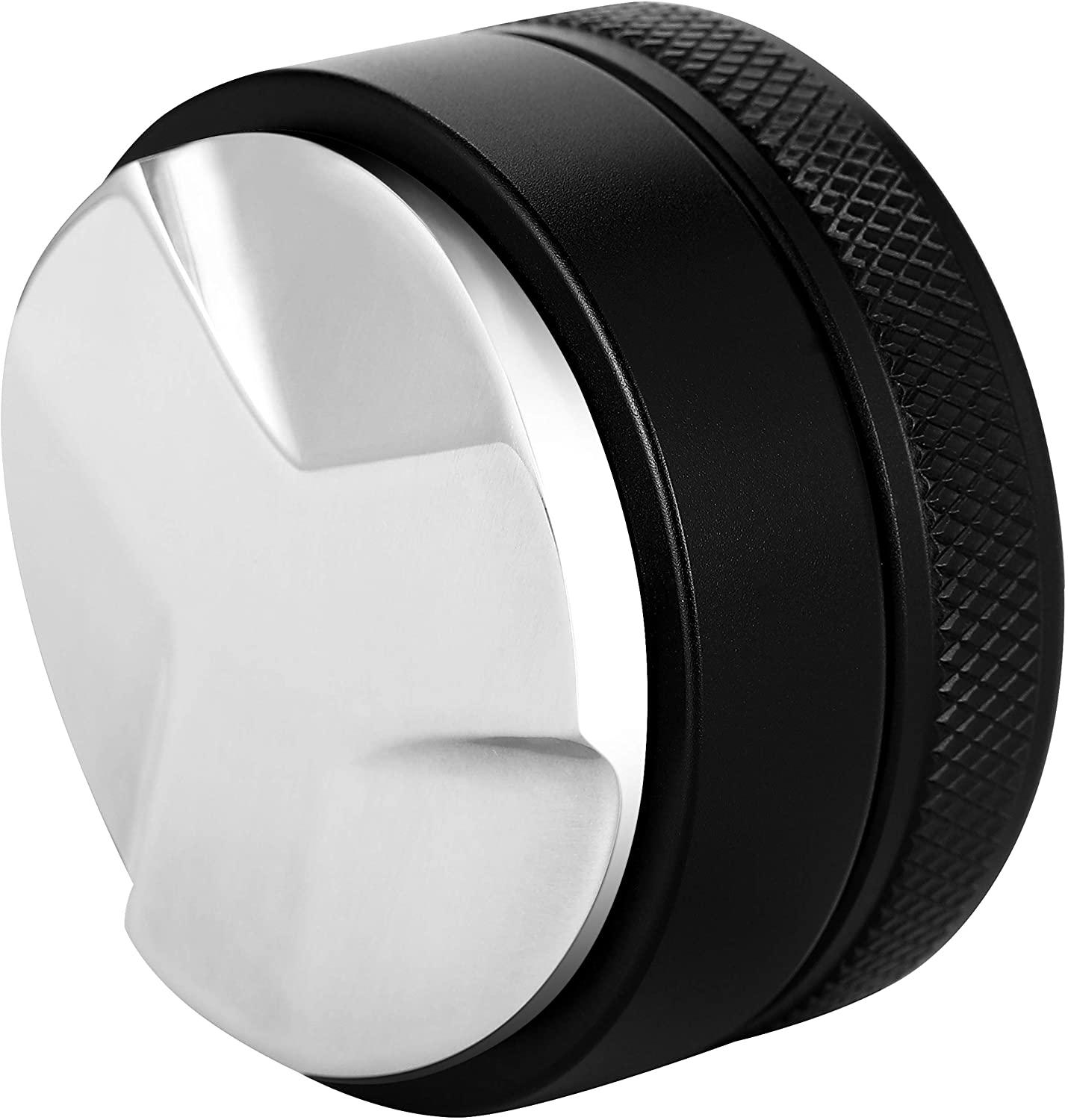 51/53mm Adjustable 304 Stainless Steel Coffee Espresso Tamper Macaron Convex Four Angled Slopes Base Trefoil Distribution Tool