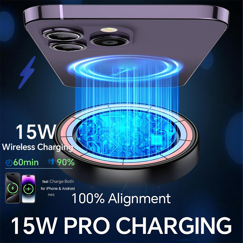 UYUXIO – chargeur de voiture magnétique puissant sans fil, 15W, Charge rapide, pour tableau de bord, pare-brise, support de téléphone pour iPhone 16 15 14 Pro Max