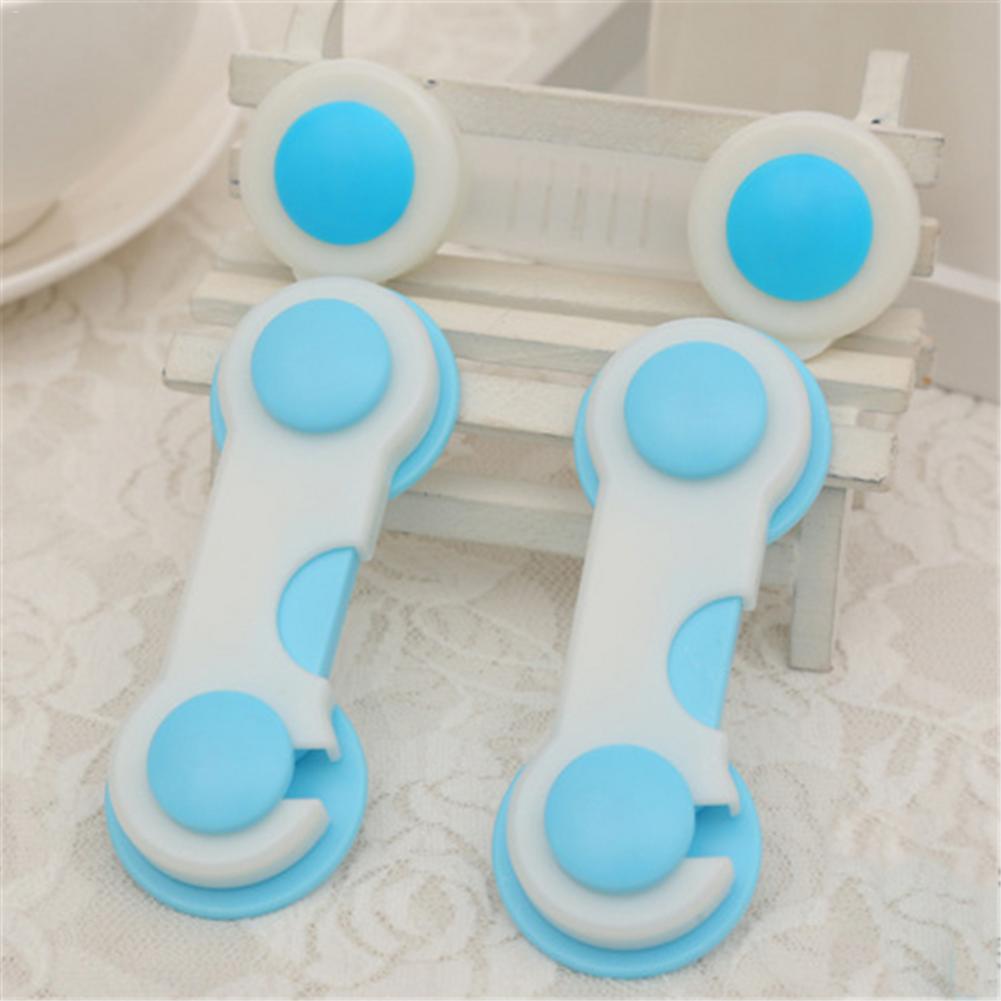 1pc Plastic Cabinet Lock Security Drawer Latches child protection Children's Refrigerator Safety Limit Lock: Blue
