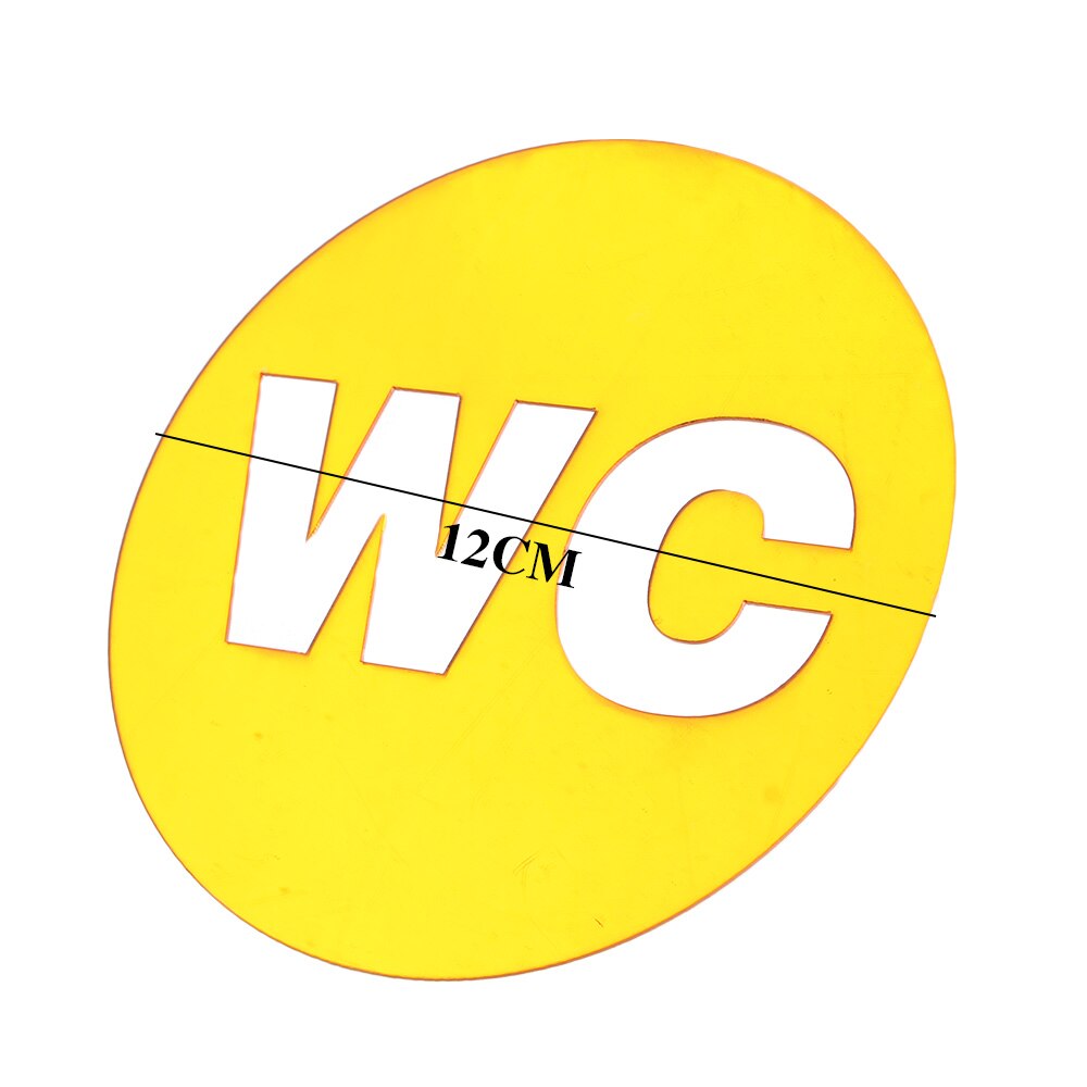 1 Pcs Self-adhesive WC Mirror Sticker Door Sign Removable Wall Decal Acrylic Home Bathroom Decoration Craft