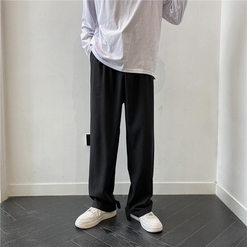 Herre løs fritid grå formelle dressbukser forretningsbukser i vestlig stil herre svarte fritidsbukser størrelse herre m -3xl