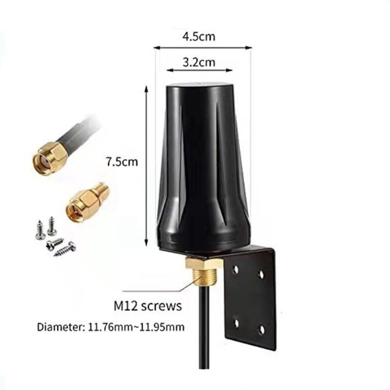 Antena Wifi para exteriores, equipo DTU 3G, 4G, 5G, enchufe SMA de todas las bandas, montaje en pared, pila de carga