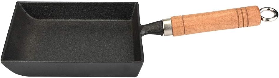 Square cast iron omelet black non-stick frying pan for frying eggs pancakes frying pan cooking tools reusable easy to clean: Default Title