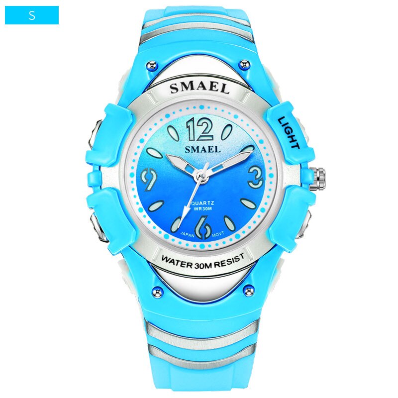 Smael Horloges Kids Kinderen LCD Digitale Horloges Schokbestendig Sport Horloges Mannen Wekker Kinderen 50M Waterdicht Horloge: Blue S