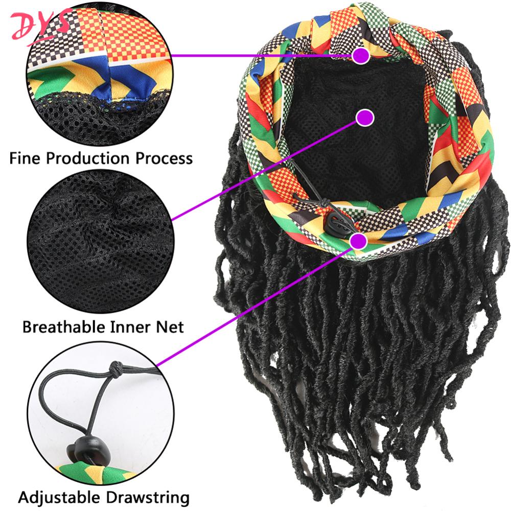 Rastas pelo Peluca de pelo rizado Afro giro Crochet trenzado pelucas de diadema para las mujeres negras con cordón negro trenza pelucas con diadema