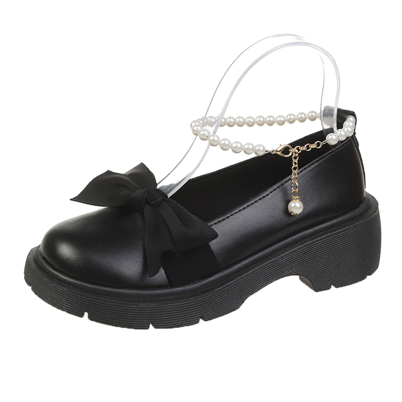 Zapatos Mary Janes Lolita de plataforma gruesa para Mujer, sandalias de con cadena de lazo, Zapatos Oxford a la para verano, 2022