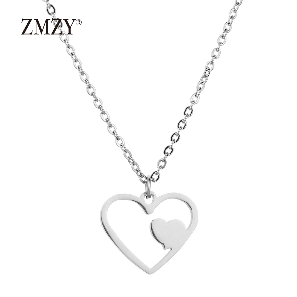ZMZY złoto srebro kolor 316L ze stali nierdzewnej stalowy wisiorek naszyjnik kobiety biżuteria Boho łańcuch Colar Choker naszyjniki moda artystyczna: KD036-Silver