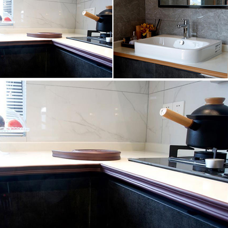 Wall Borders Line Sticker Wall Edges Sticker Flexible Self-Adhesive Foam Molding Trim Strips Edges for Corners Kitchen Window