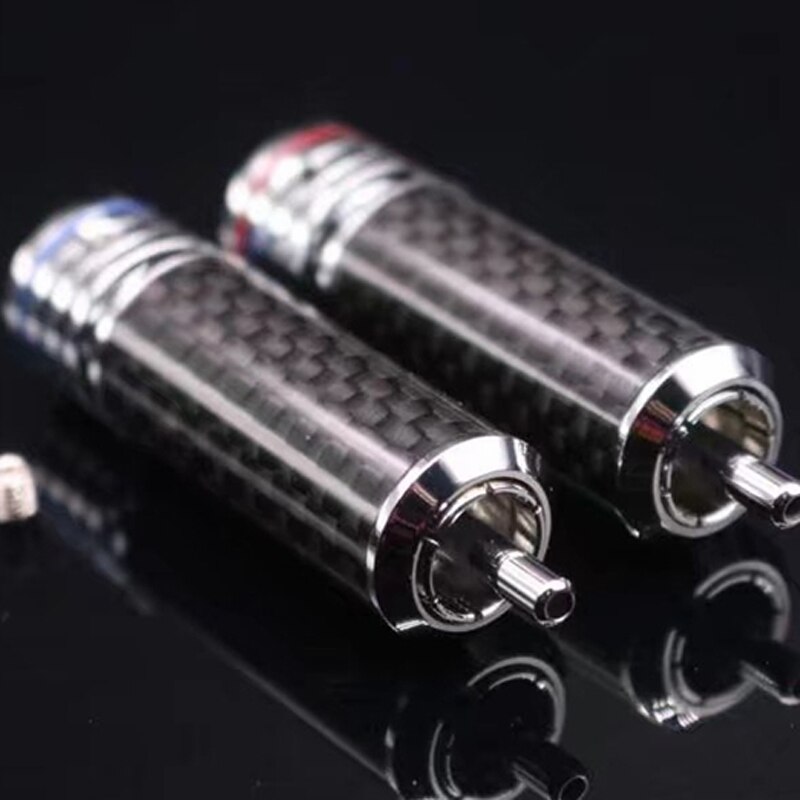 Pair Of Carbon Fiber & Rhodium Plated HIFI Power Plug / IEC Connector (EU Supply Type)