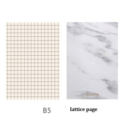 Nordic Style Stationery Marble Soft Cover A5/B5 Notebook Paper Notepad Diary Journal Office School Travelers Drawing: B5  lattice page