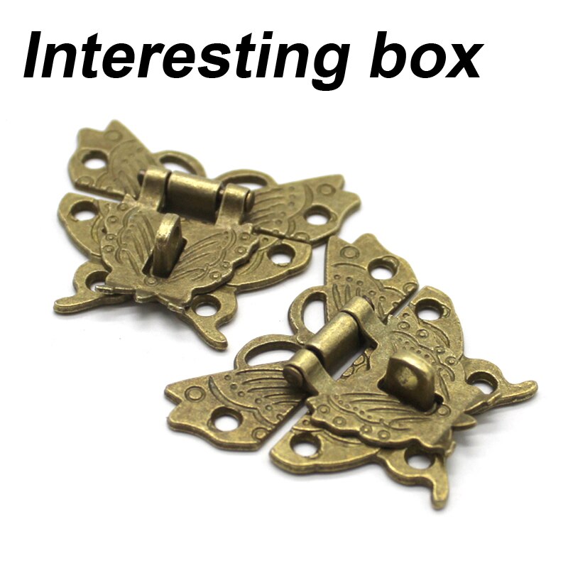 Retro Vlinder Lock, Vintage Doos Deurslot Accessoires, Diy Model Maken, Antieke Hangslot, gesp Kan Worden Vergrendeld