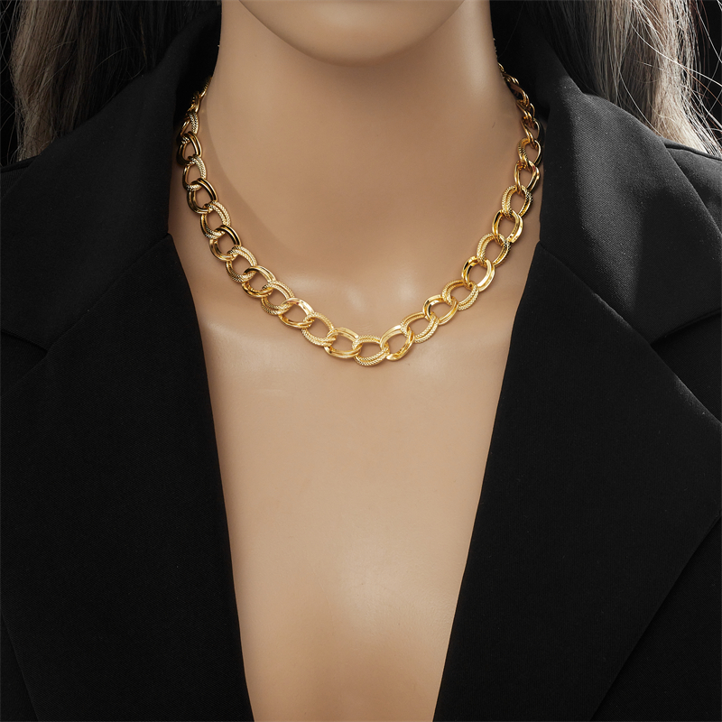 DIEYURO-collar de cadena gruesa de acero inoxidable 316L para mujer y niña, cadena para el cuello de nueva tendencia, de , joyería que no se decolora