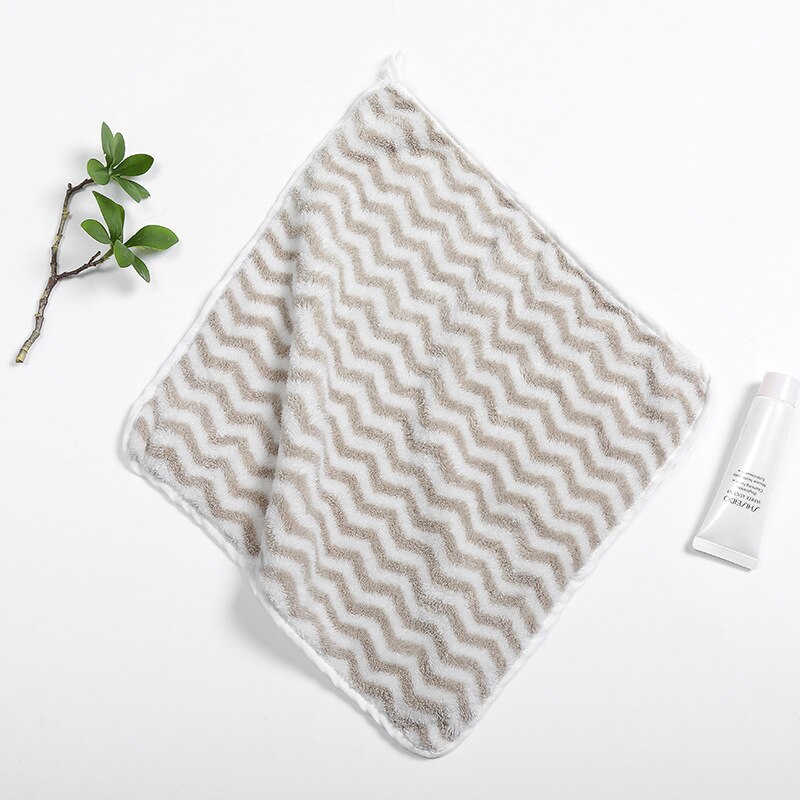 Doux Petite Serviette Serviette visage En Microfibre Tissu Bébé Pendaison Serviette Serviette De Bain Pour Salle De Bain Cuisine Serviette Sèche Rapide: Brown Wave Pattern