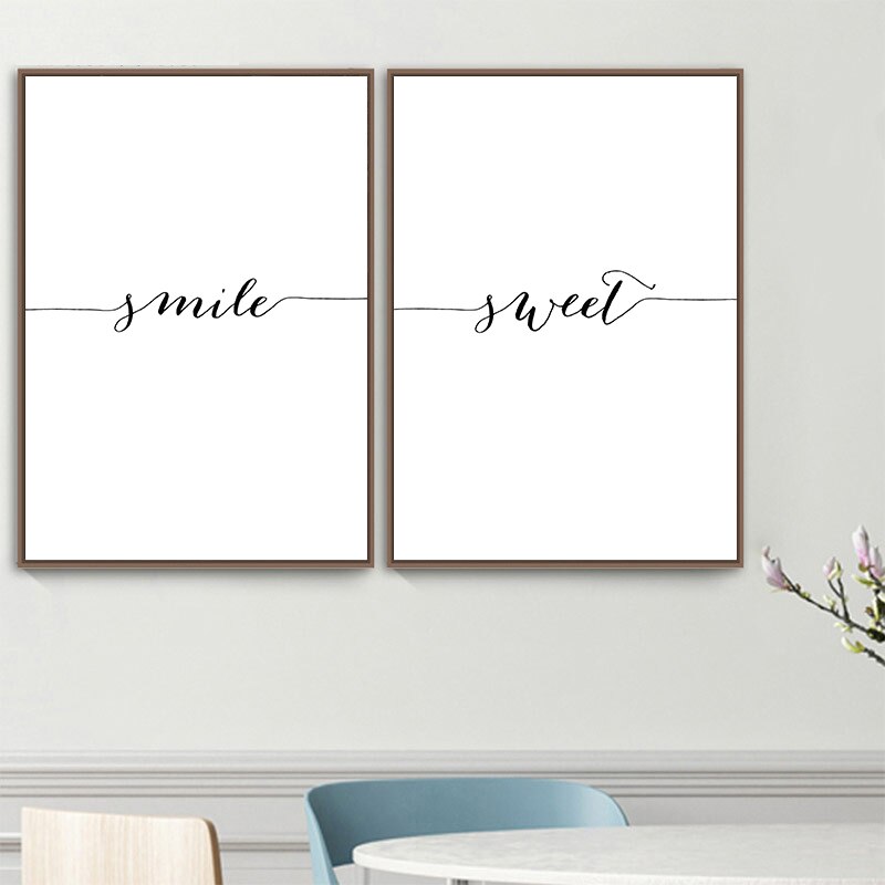 Liefde Glimlach Droom Zoete Quotes Canvas Poster En Prints Schilderen Wall Art Nordic Stijl Decoratieve Picture Thuis Slaapkamer Decor