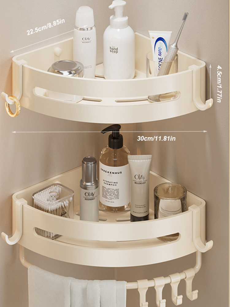 Wandgemonteerd shampoorek, doucheplank, organizer, opbergrek, 1/2/3-- laags shampoorek voor de badkamer.