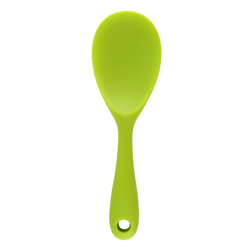 No-stick Paddle Silicone Rice Shovel Spoon Rice Server Cooking Scoop Ladle Baking Tool Kitchen Utensils: Green