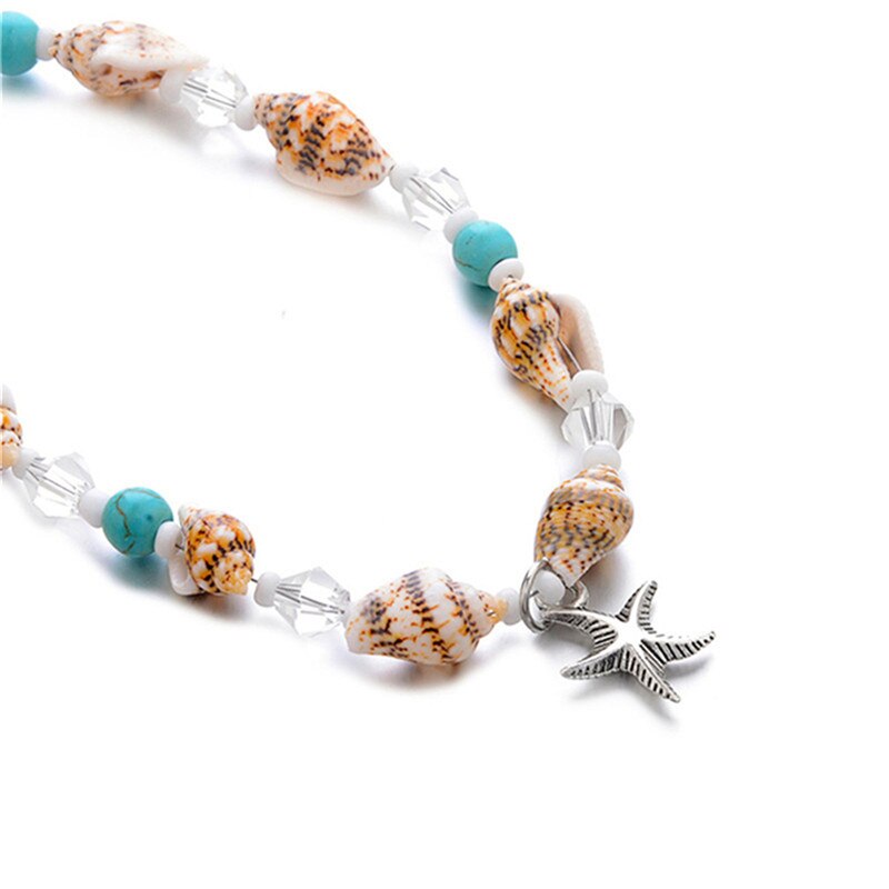 Shell Kralen Zeester Enkelbanden Voor Vrouwen Strand Enkelbandje Been Armband Handgemaakte Bohemian Voet Chain Boho Sieraden