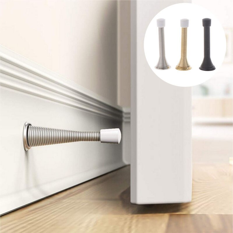 1Pc Spring Door Stopper Floor Elasticity Damper Buffer Protect Doors &amp; Wall Practical Furniture Hardware Accessories