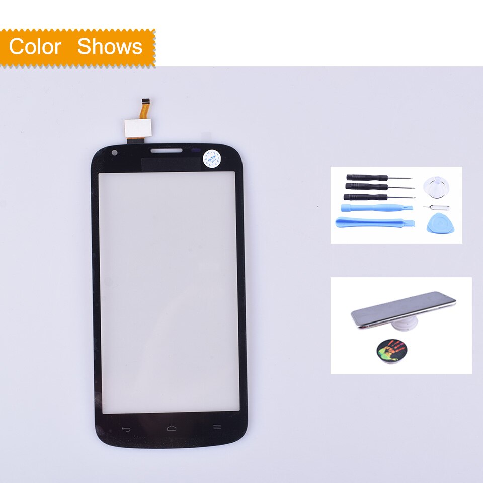 Pantalla táctil para Huawei Ascend Y600 Y 600, Panel táctil, Sensor, digitalizador, lente de cristal exterior frontal, pantalla táctil, sin LCD, negro Y blanco: black with gift