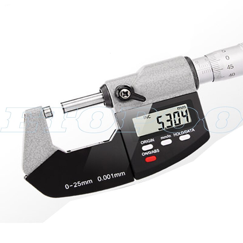 0-25mm mikron digital utvendig mikrometer elektronisk mikrometer målemåler 0.001mm digitale måleverktøy