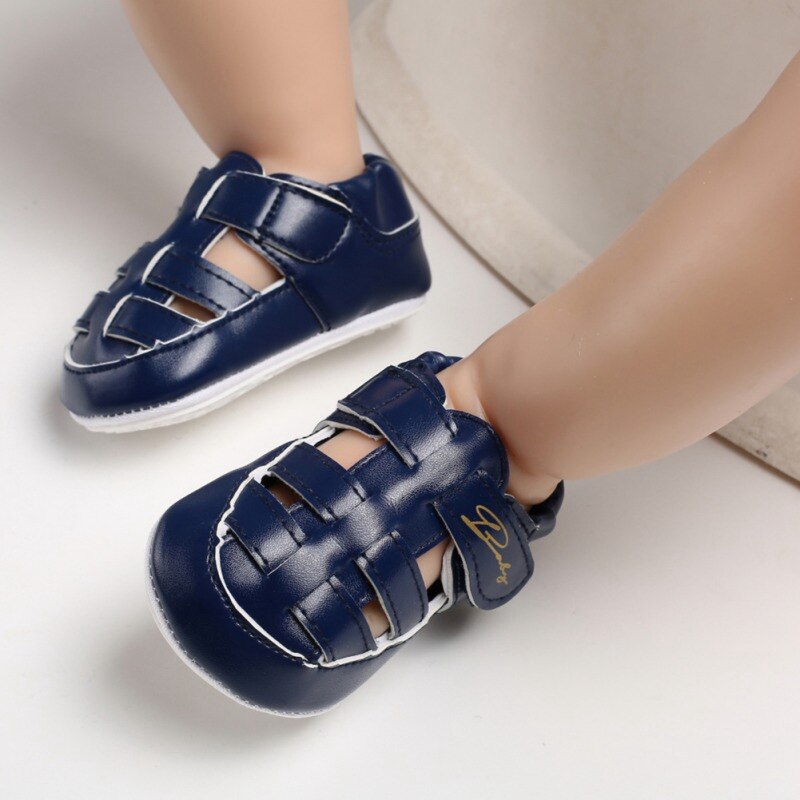 Zomer Baby Jongens Ademende Anti-Slip Holle Kinderen Pu Lederen Schoenen Peuter Zachte Zolen Baby Sandalen Mode sneakers